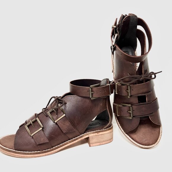 Sunchaser Brown Block Heel Sandal - Picture 1 of 5